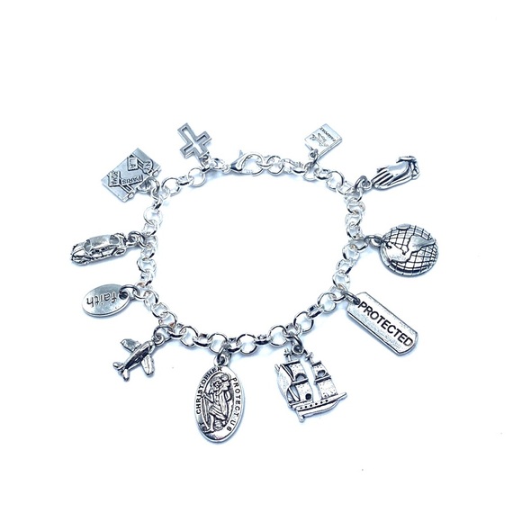 Saint Christopher Charm Bracelet Travelers Religious Catholic Christiani… - Picture 10 of 10